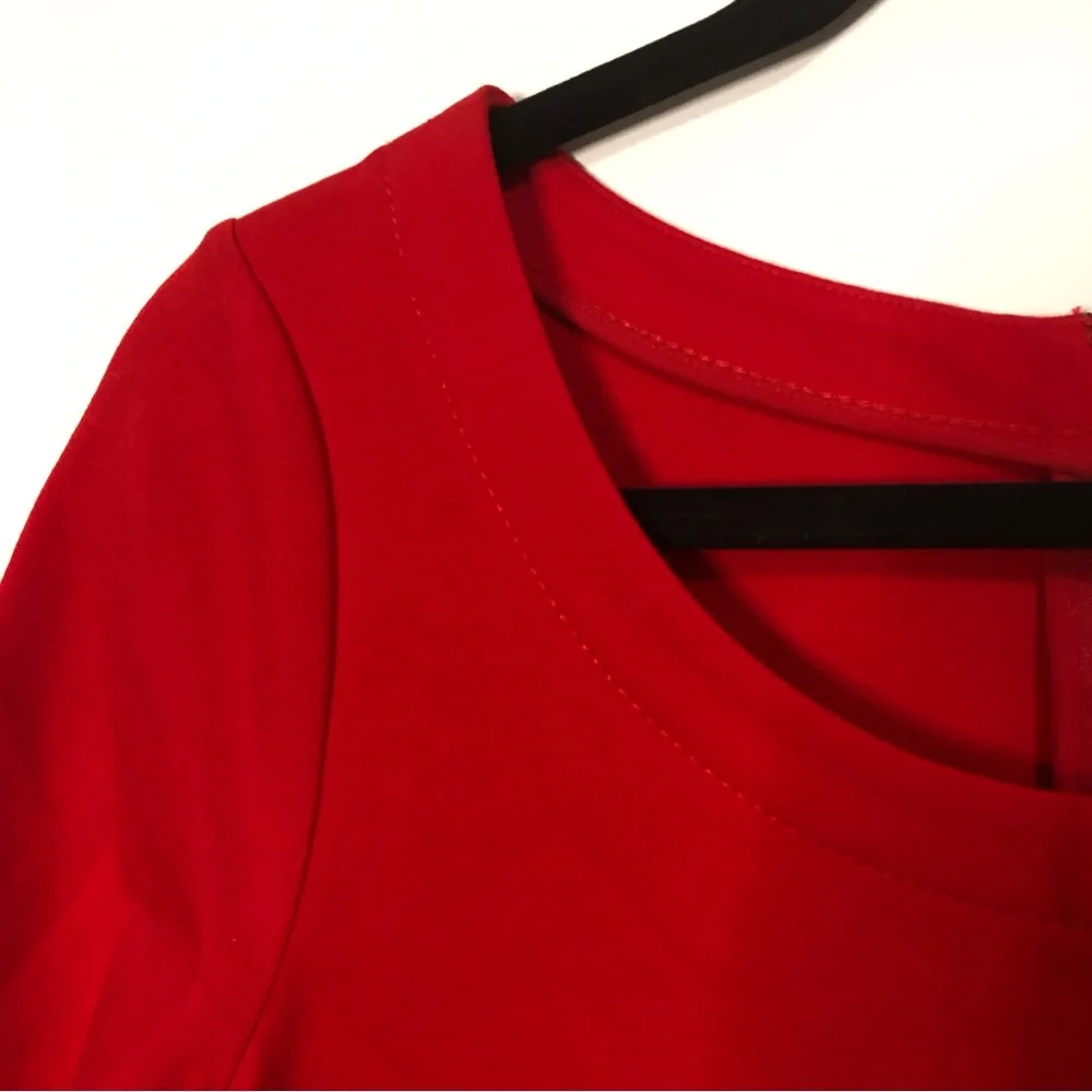 Kate Spade Racquel Ponte Colorblock Red Black Sheath Dress Medium
